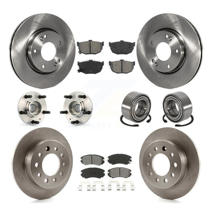Kit de rotors et plaquettes de frein à disque, roulement de moyeu avant et arrière (10 pièces) pour Hyundai Tiburo