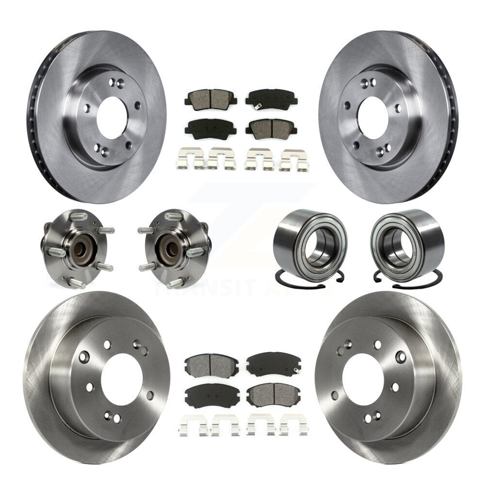Kit de rotor et de plaquettes de frein à disque, ensemble de roulements de moyeu avant et arrière (10 pièces) pour Kia Sou