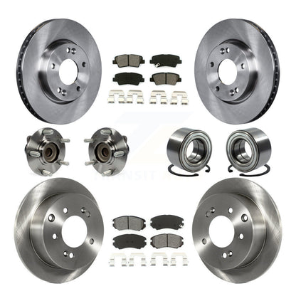 Kit de rotor et de plaquettes de frein à disque, ensemble de roulements de moyeu avant et arrière (10 pièces) pour Kia Sou