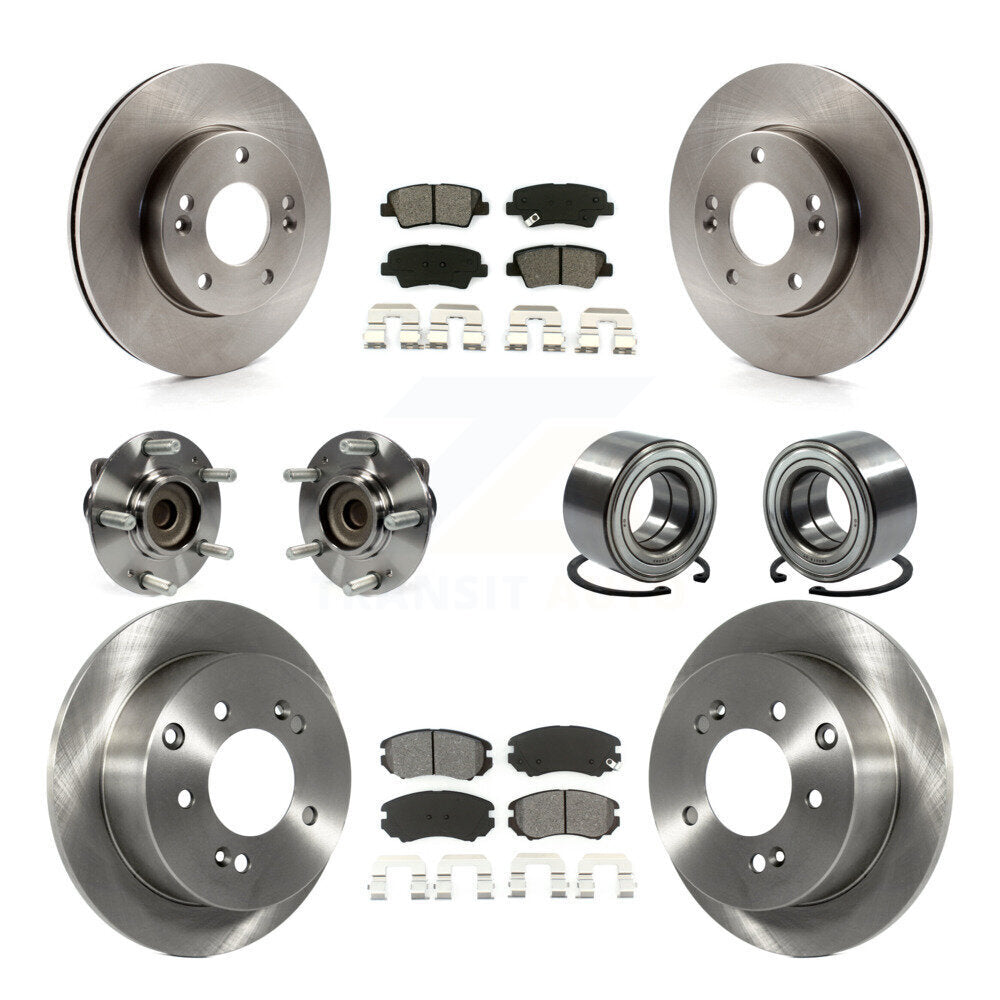 Kit de rotor et de plaquettes de frein à disque, ensemble de roulements de moyeu avant et arrière (10 pièces) pour Kia Sou