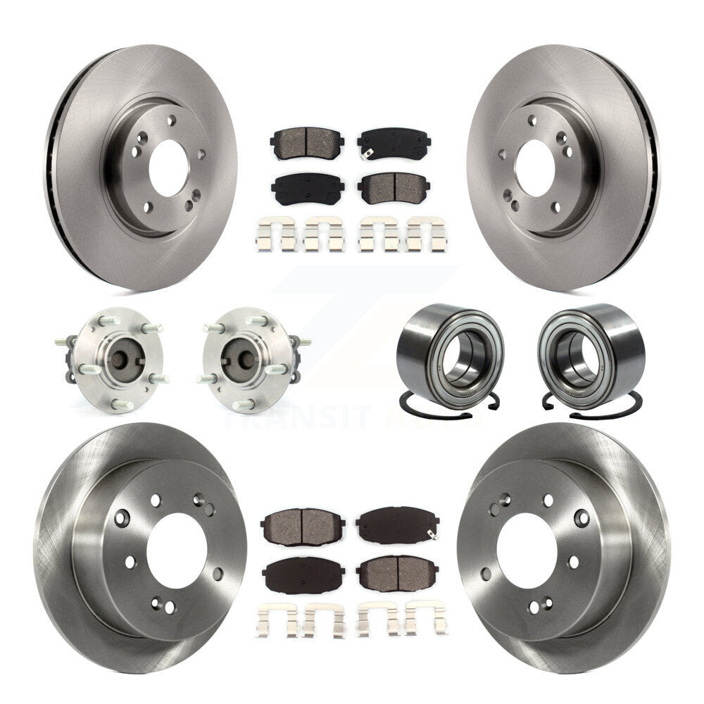 Kit de plaquettes de Rotor de frein à disque, roulement de moyeu avant et arrière (10 pièces) pour Kia Forte koup Forte