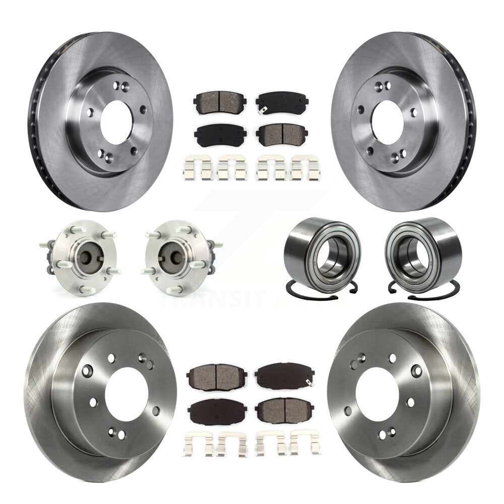 Kit de plaquettes de Rotor de frein à disque, roulement de moyeu avant et arrière (10 pièces) pour Kia Forte koup Forte