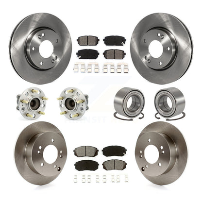 Kit de rotors et plaquettes de frein à disque, roulement de moyeu avant et arrière (10 pièces) pour Kia Rond 2010 – 2012
