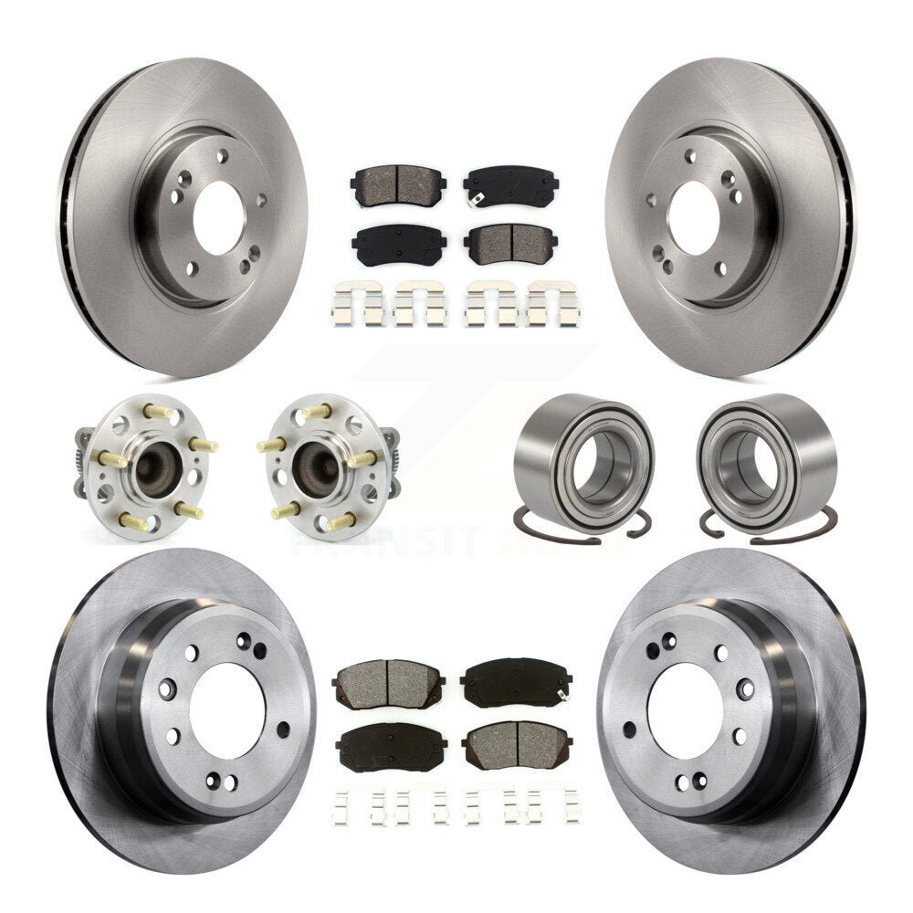Kit de rotors et plaquettes de frein à disque, roulement de moyeu avant et arrière (10 pièces) pour Hyundai Tucson Ki