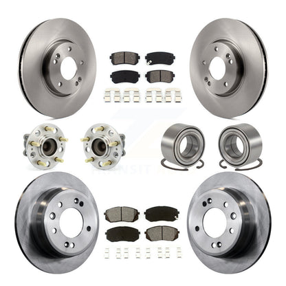 Kit de rotors et plaquettes de frein à disque, roulement de moyeu avant et arrière (10 pièces) pour Hyundai Tucson Ki