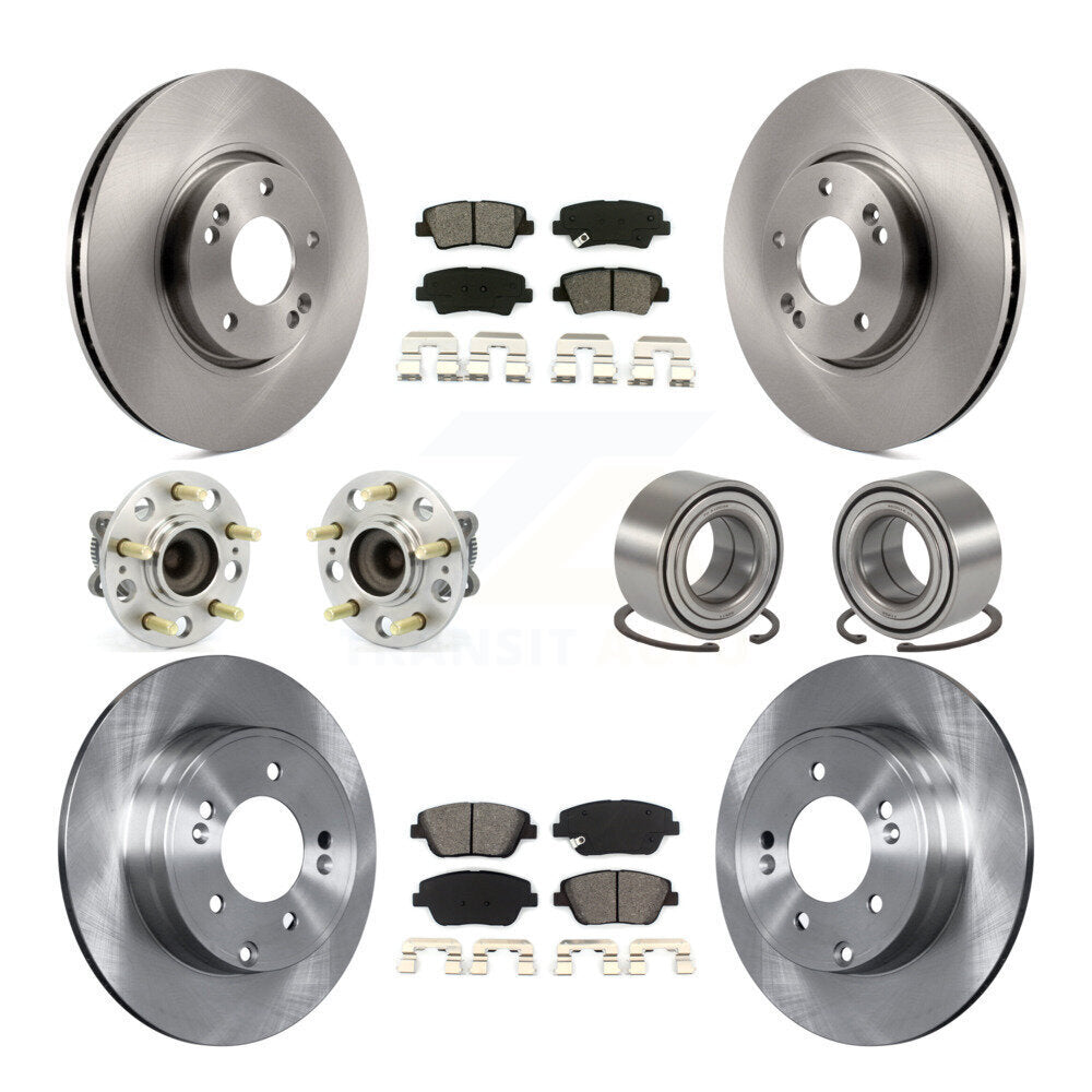 Kit de plaquettes de Rotor de frein, roulement de moyeu avant et arrière (10 pièces), pour Hyundai Sonata Kia Optim