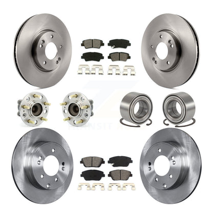 Kit de plaquettes de Rotor de frein, roulement de moyeu avant et arrière (10 pièces), pour Hyundai Sonata Kia Optim
