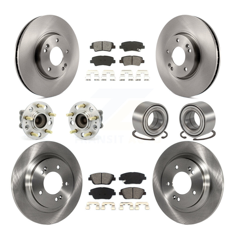 Kit de plaquettes de rotor de frein, roulement de moyeu avant et arrière (10 pièces) pour Kia Optima 2.4 2013 – 2015