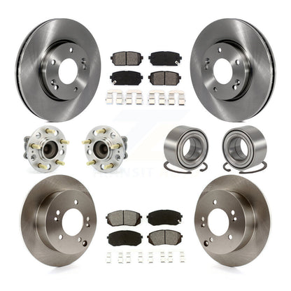 Kit de rotors et plaquettes de frein à disque, roulement de moyeu avant et arrière (10 pièces) pour Kia Rond 2008 – 2009