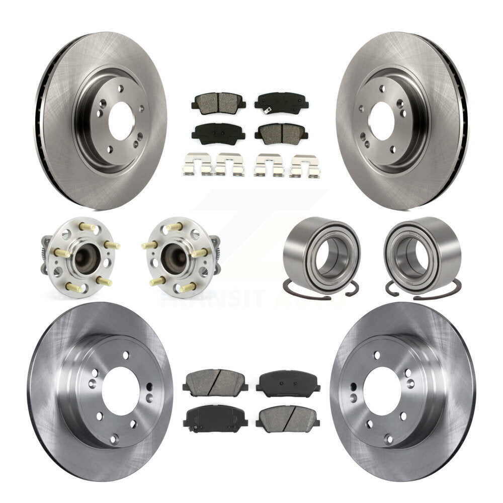 Kit de rotors et plaquettes de frein à disque de roulement de moyeu avant et arrière (10 pièces) pour Kia Optima 2.0