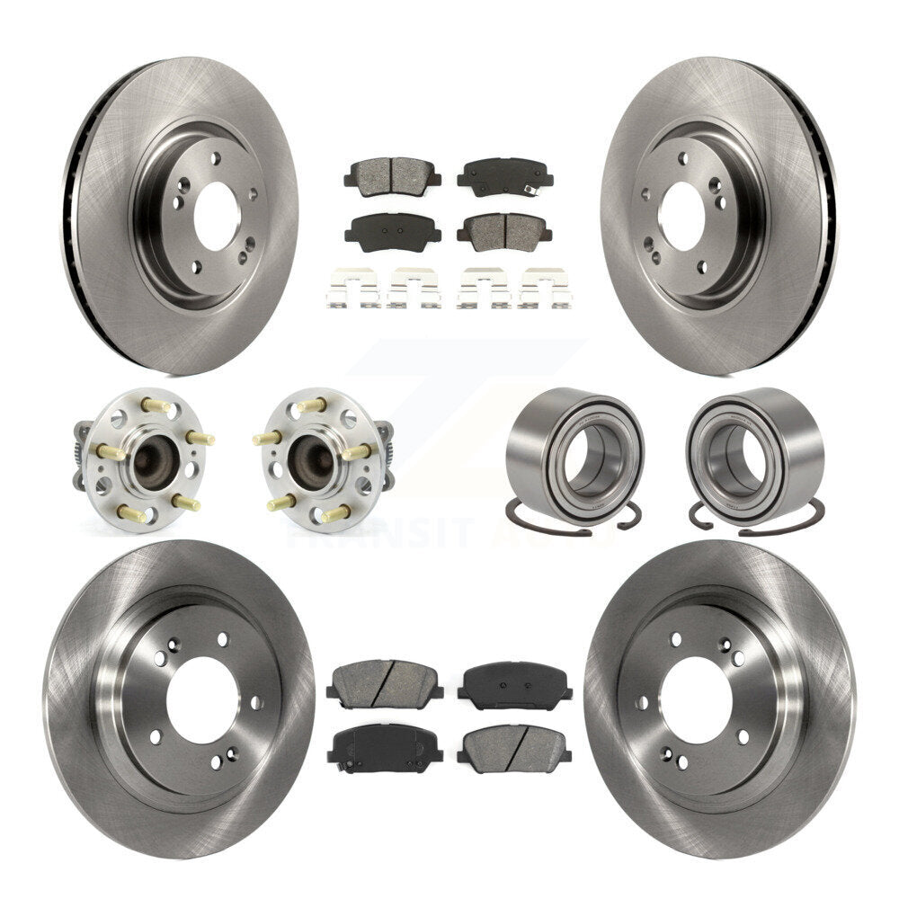 Kit de plaquettes de rotor de frein, roulement de moyeu avant et arrière (10 pièces) pour Kia Optima 2.0 2013 – 2015