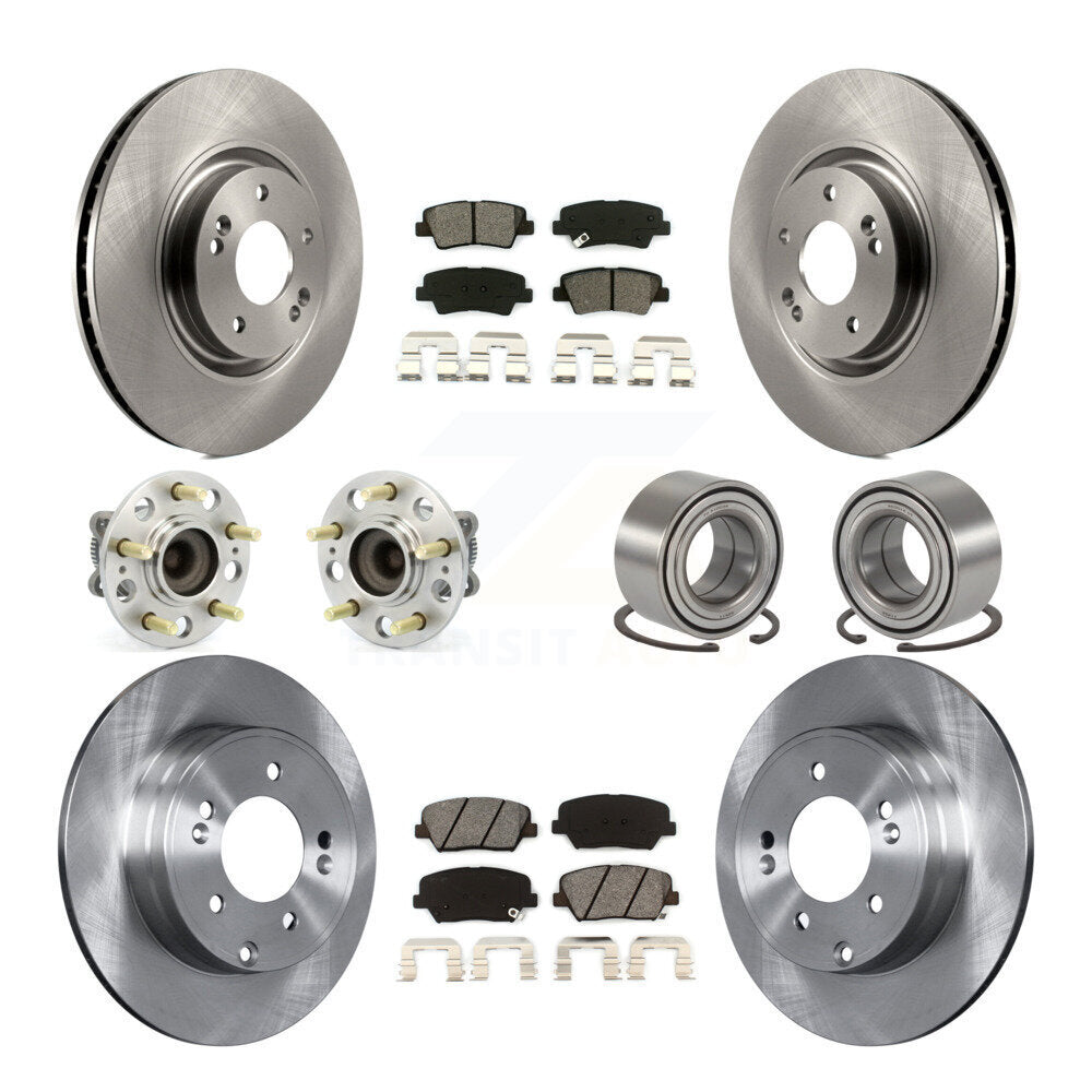 Kit de rotors et plaquettes de frein à disque, roulements de moyeu avant et arrière (10 pièces) pour Hyundai Azera
