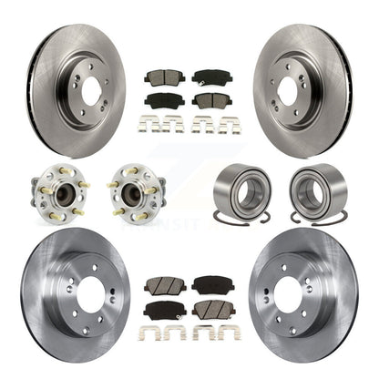 Kit de rotors et plaquettes de frein à disque, roulements de moyeu avant et arrière (10 pièces) pour Hyundai Azera