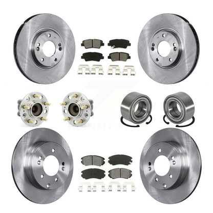 Kit de rotors et plaquettes de frein à disque, roulement de moyeu avant et arrière (10 pièces) pour Hyundai Azer 2011