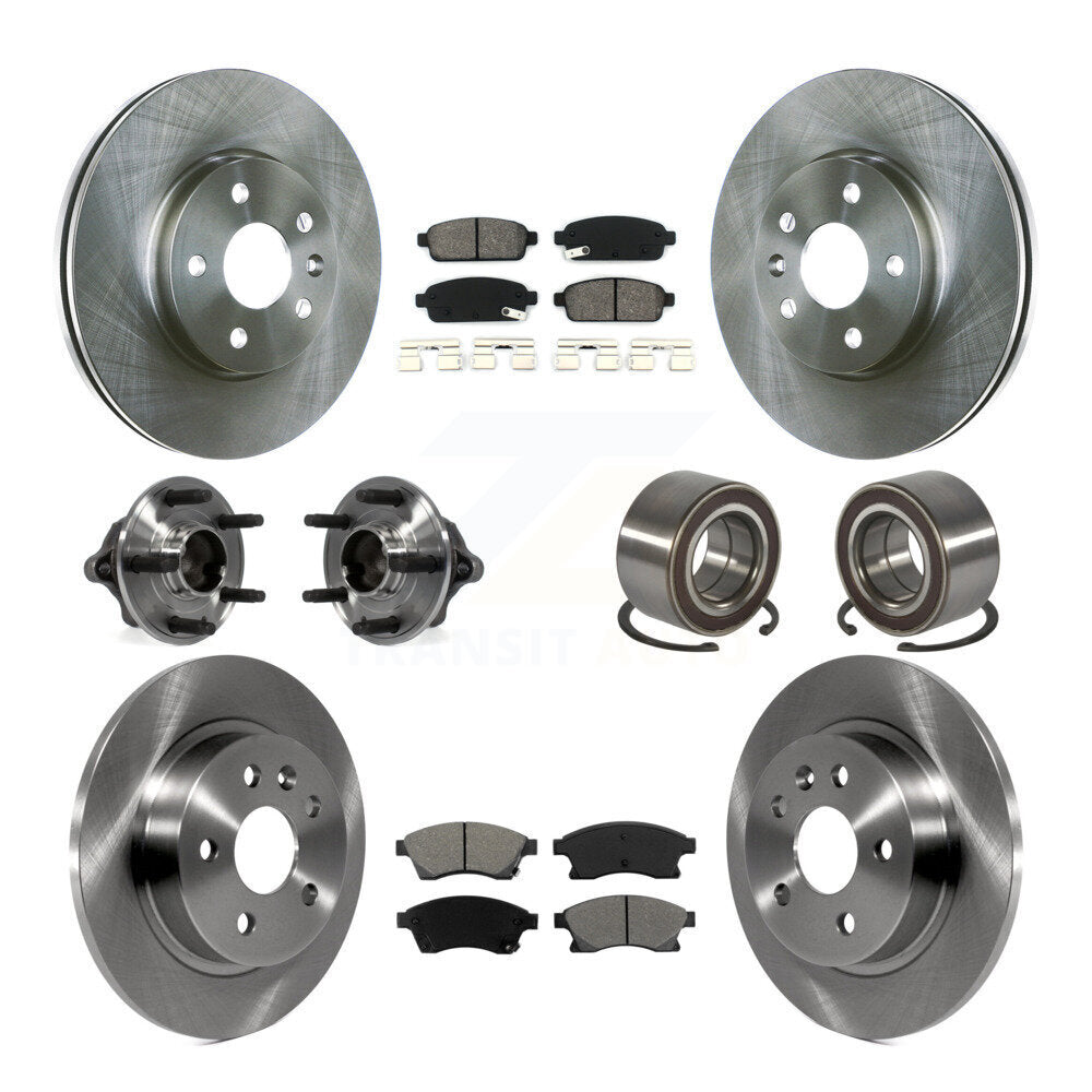 Kit de rotors et plaquettes de frein à disque, roulement de moyeu avant et arrière (10 pièces) pour Chevrolet Soni