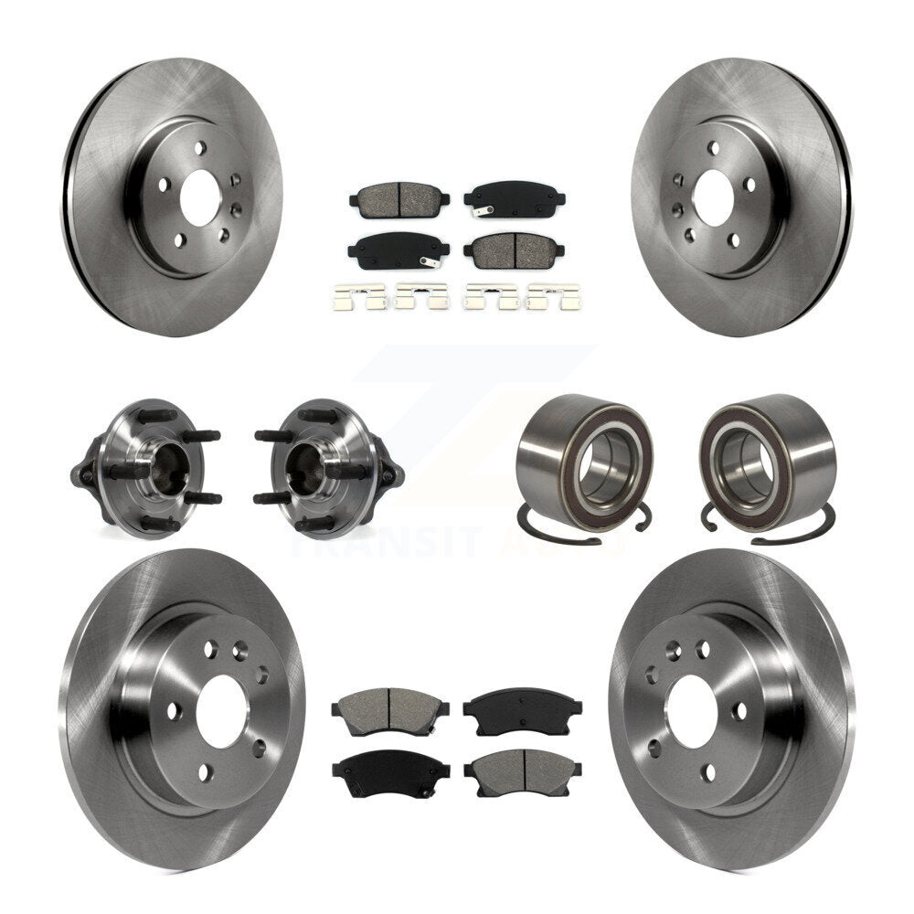 Kit de rotor et de plaquettes de frein avec roulement de moyeu avant et arrière (10 pièces) pour Chevrolet Sonic R 13-14