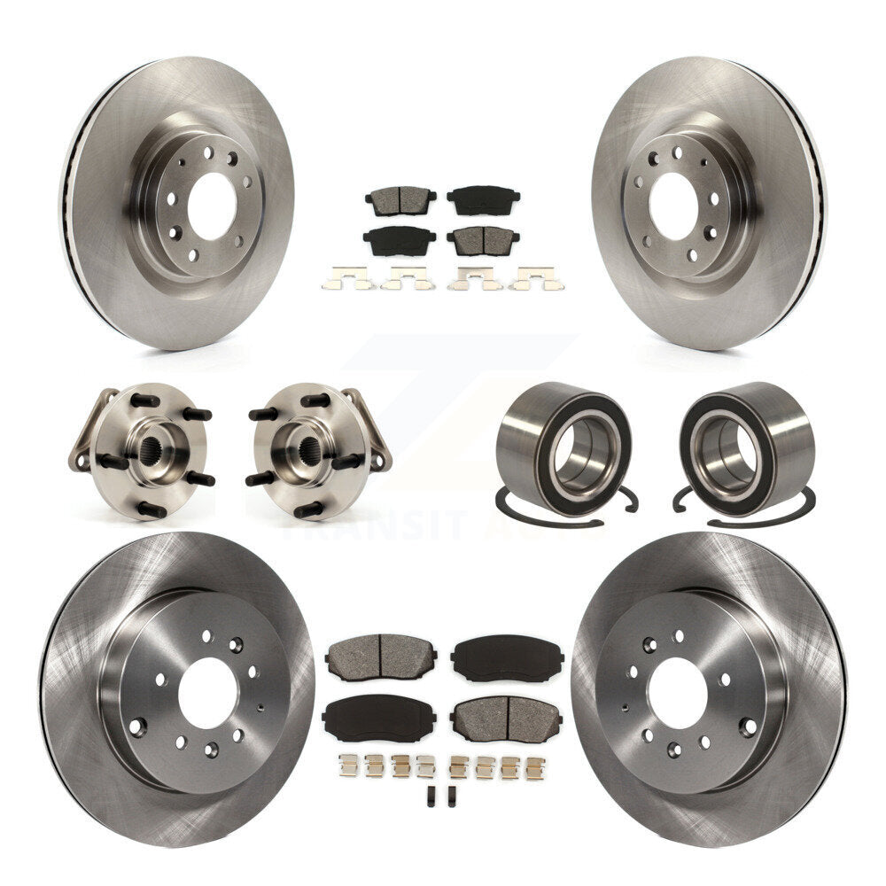 Kit de rotor et de plaquettes de frein avec roulement de moyeu avant et arrière (10 pièces) pour Mazda CX-9 AW 2007 – 2015