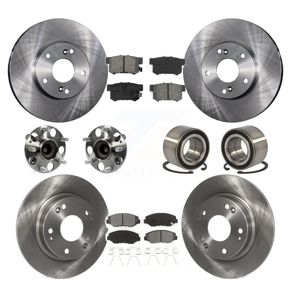 Kit de Rotor et de plaquettes de frein à disque, roulement de moyeu de roue avant et arrière (10 pièces) pour Honda Civi