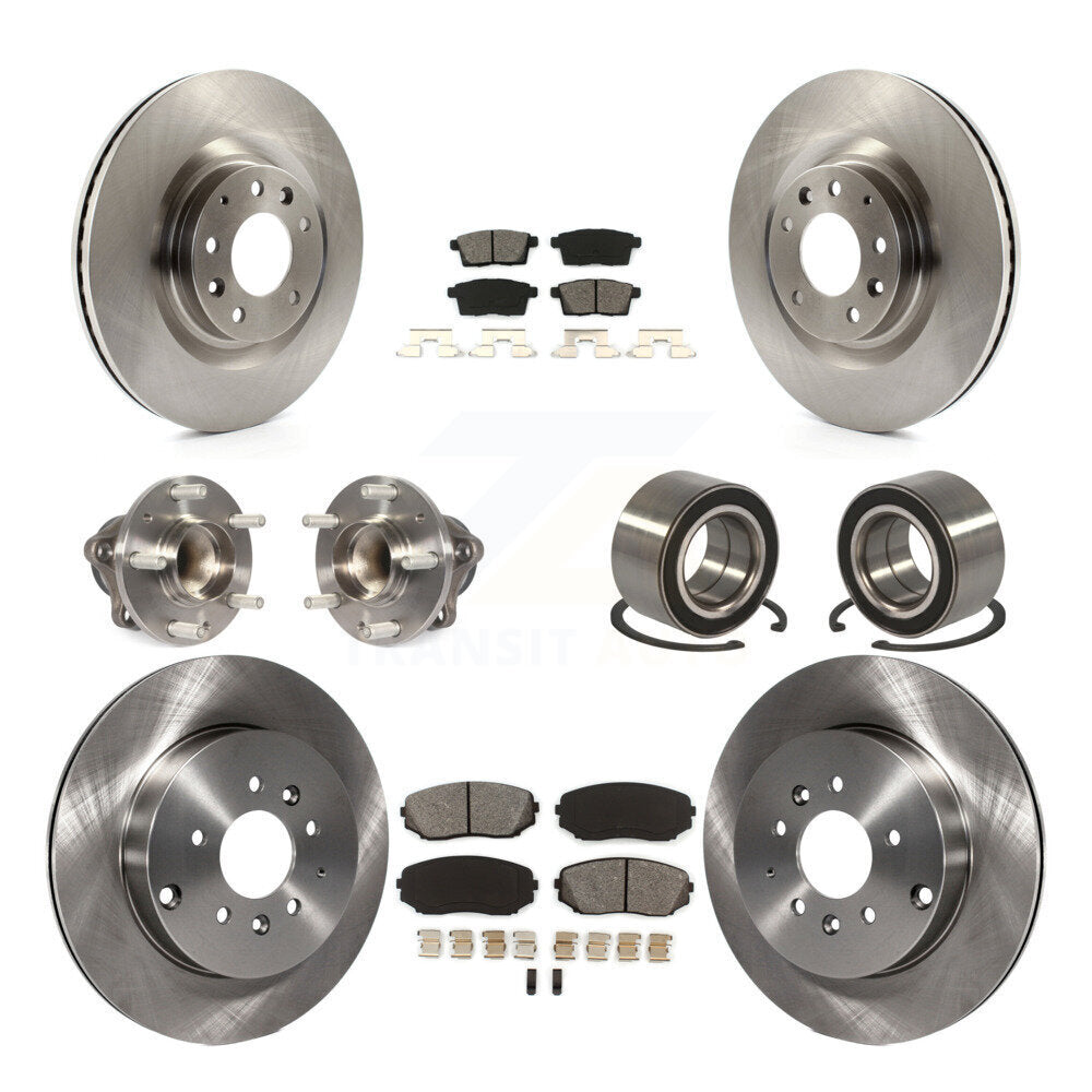 Kit de rotor et de plaquettes de frein avec roulement de moyeu avant et arrière (10 pièces) pour Mazda CX-9 FW 2007 – 2015
