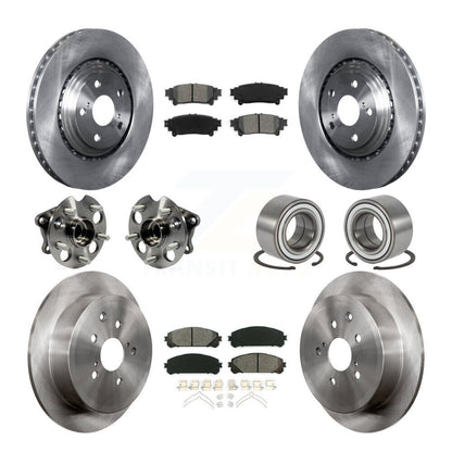 Kit de rotors et plaquettes de frein avec roulement de moyeu avant et arrière (10 pièces) pour Toyota Sienna AW 11-20