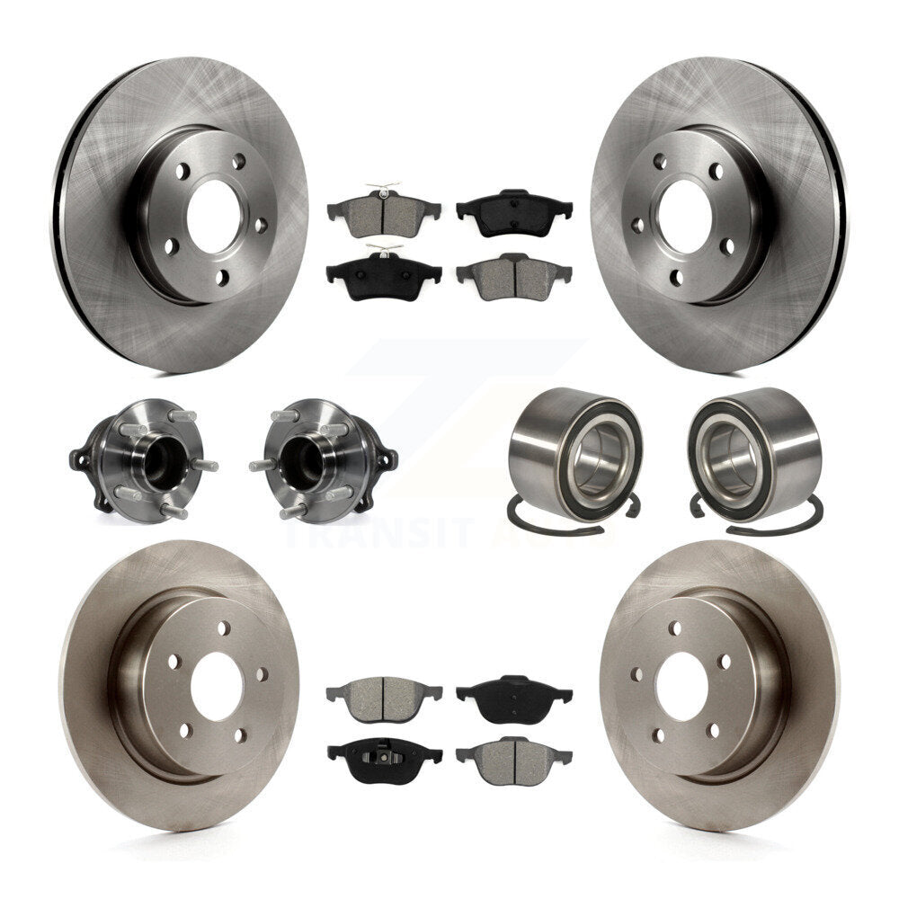 Kit de Rotor et plaquettes de frein à disque, roulement de moyeu de roue avant et arrière (10 pièces) pour Ford c-ma