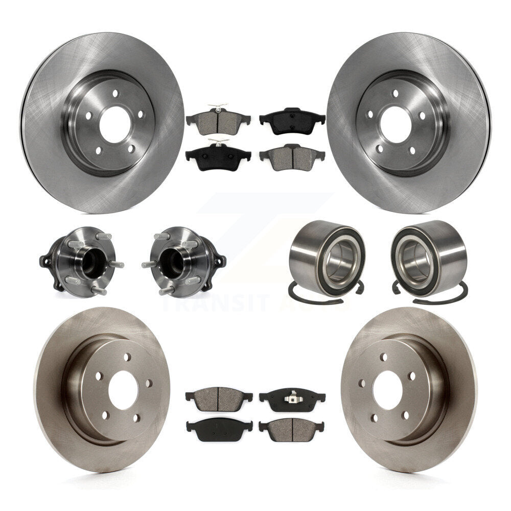 Kit de plaquettes de Rotor de frein, roulement de moyeu avant et arrière (10 pièces), pour Ford Escape FWD avec 2.0