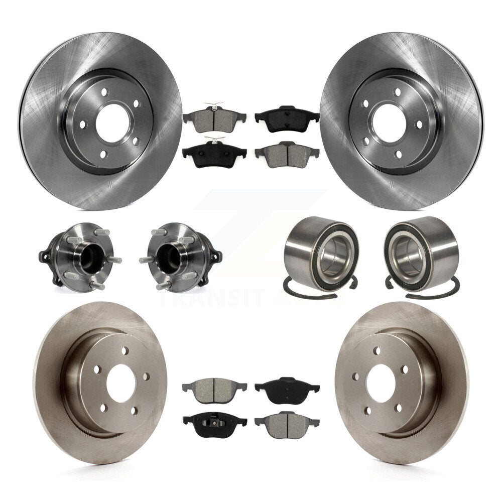 Kit de Rotor et de plaquettes de frein à disque, roulement de moyeu avant et arrière (10 pièces) pour Ford Escape c-ma
