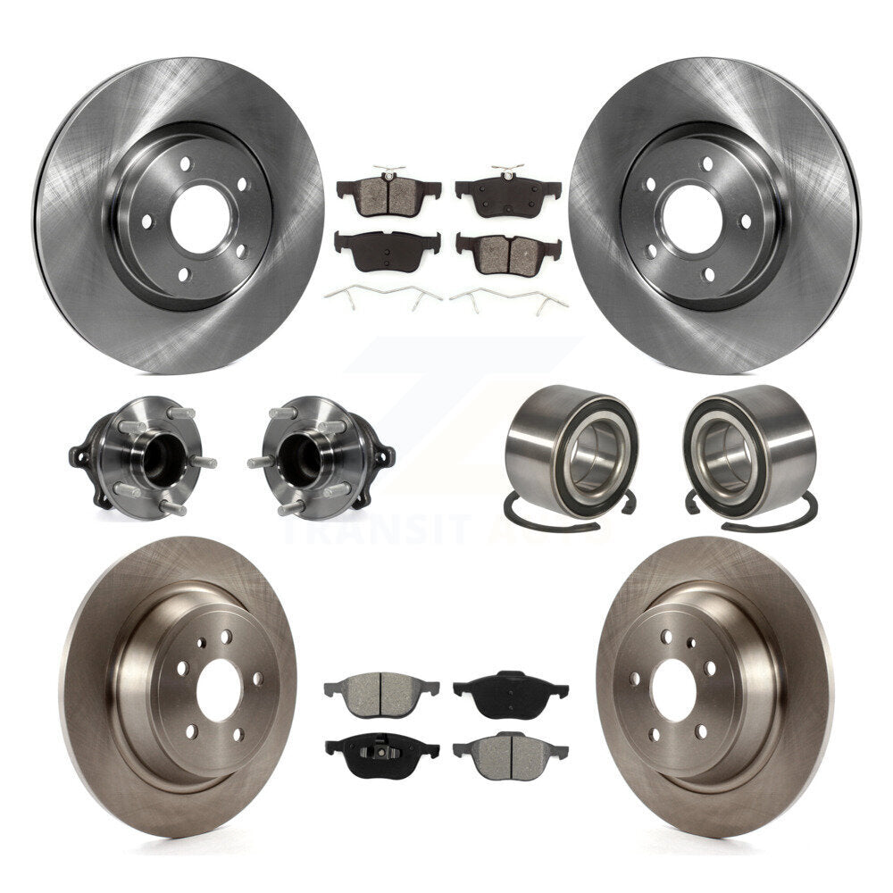 Kit de Rotor et de plaquettes de frein à disque, roulement de moyeu de roue avant et arrière (10 pièces) pour Ford Escap