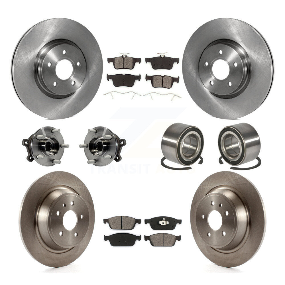Kit de rotors et plaquettes de frein avec roulement de moyeu avant et arrière (10 pièces) pour Ford Escape Lincoln MK