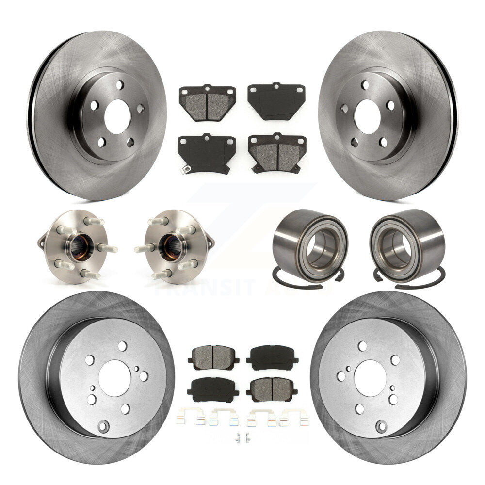 Kit de plaquettes de Rotor de frein, roulement de moyeu avant et arrière (10 pièces), pour Toyota Matrix Pontiac Vib