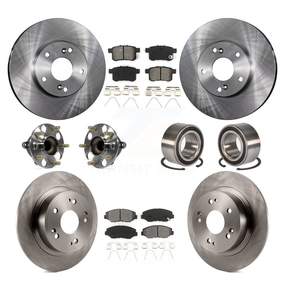 Kit de rotors et plaquettes de frein à disque, roulements de moyeu avant et arrière (10 pièces) pour Honda Accord