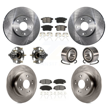 Kit de rotors et plaquettes de frein à disque, roulements de moyeu avant et arrière (10 pièces) pour Honda Accord