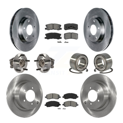 Kit de rotors et plaquettes de frein avec roulement de moyeu avant et arrière (10 pièces) pour Mitsubishi RVR FW 2012