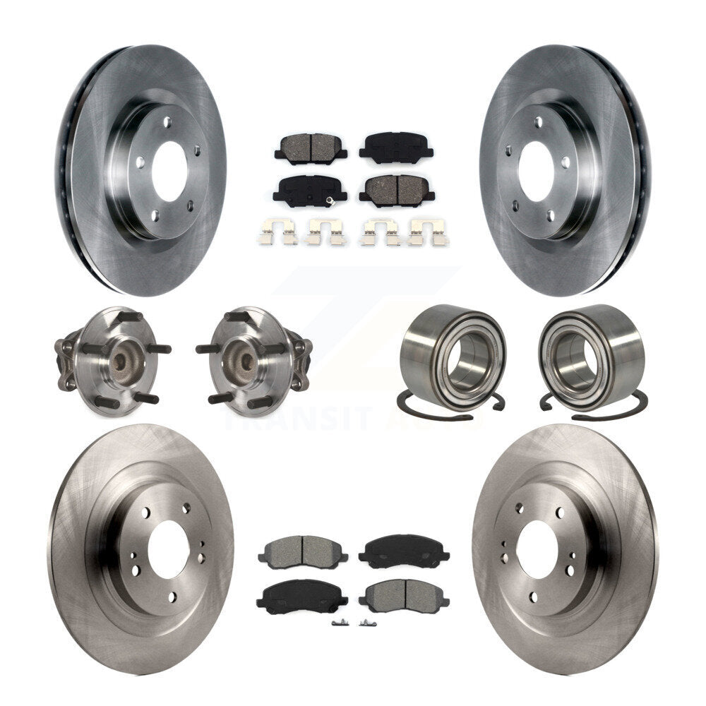 Kit de Rotor et de plaquettes de frein, roulement de moyeu avant et arrière (10 pièces) pour Mitsubishi RVR Outlande