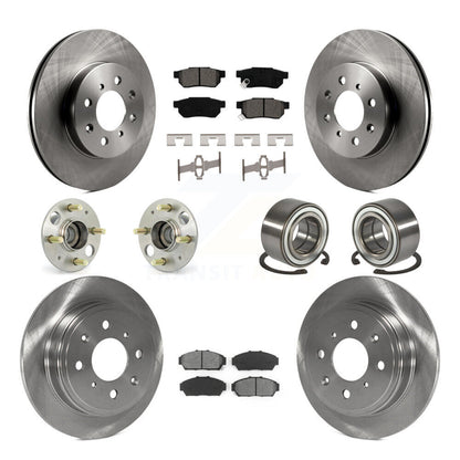 Kit de plaquettes de Rotor de frein, roulement de moyeu avant et arrière (10 pièces) pour Acura Integra Honda Civi