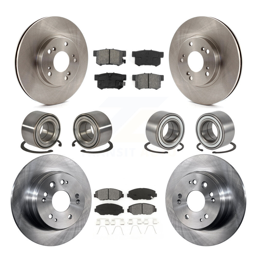 Kit de rotors et plaquettes de frein à disque, roulements de roue avant et arrière (10 pièces) pour Honda CR-V