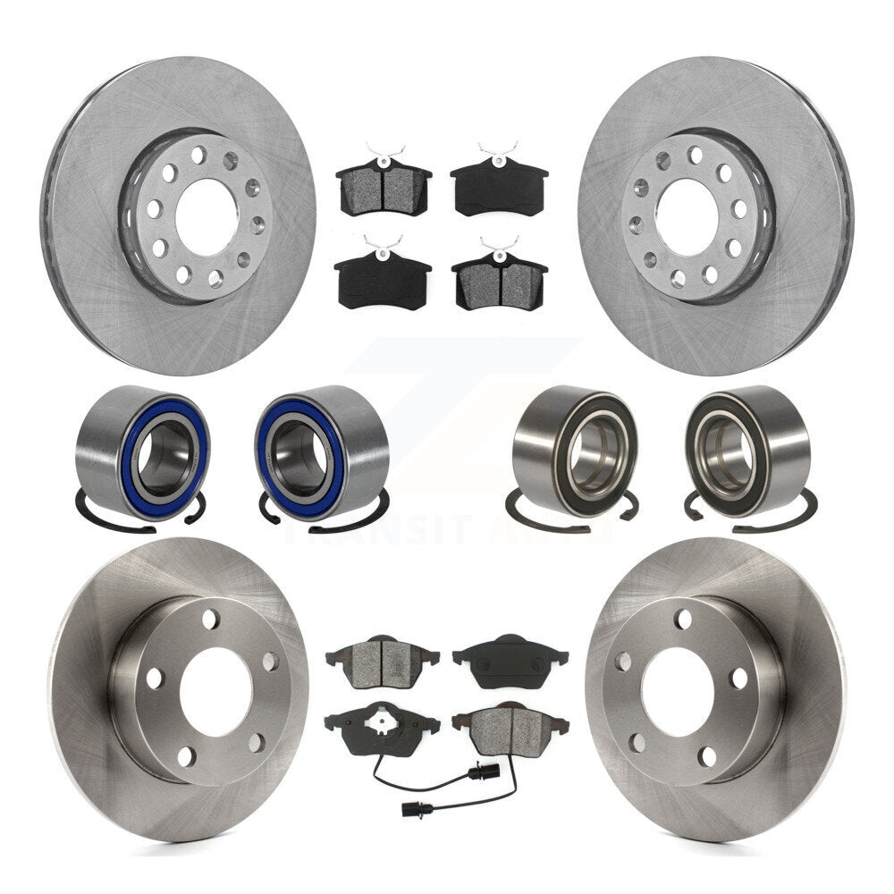Kit de rotors et plaquettes de frein à disque, roulements avant et arrière (10 pièces) pour Volkswagen Passat