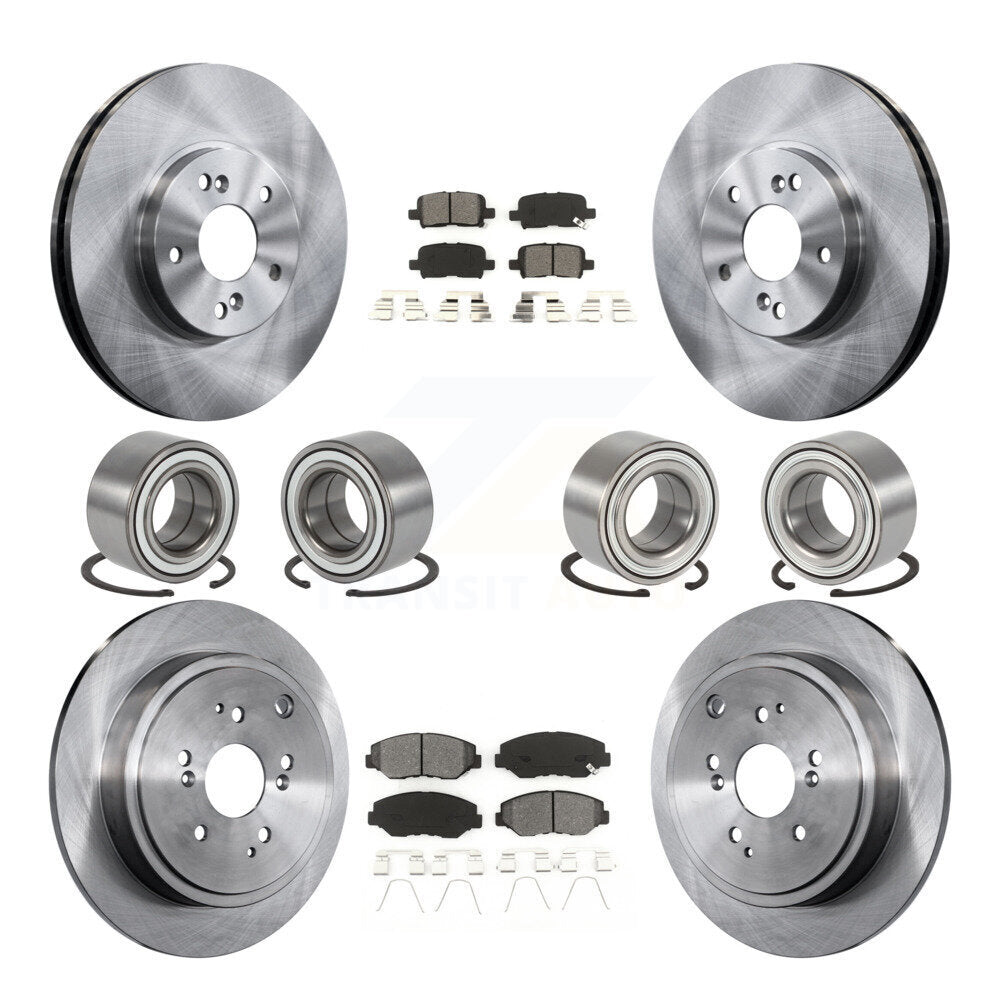 Kit de rotor et plaquettes de frein à disque, roulement avant et arrière (10 pièces) pour Honda Pilo 2003 – 2004