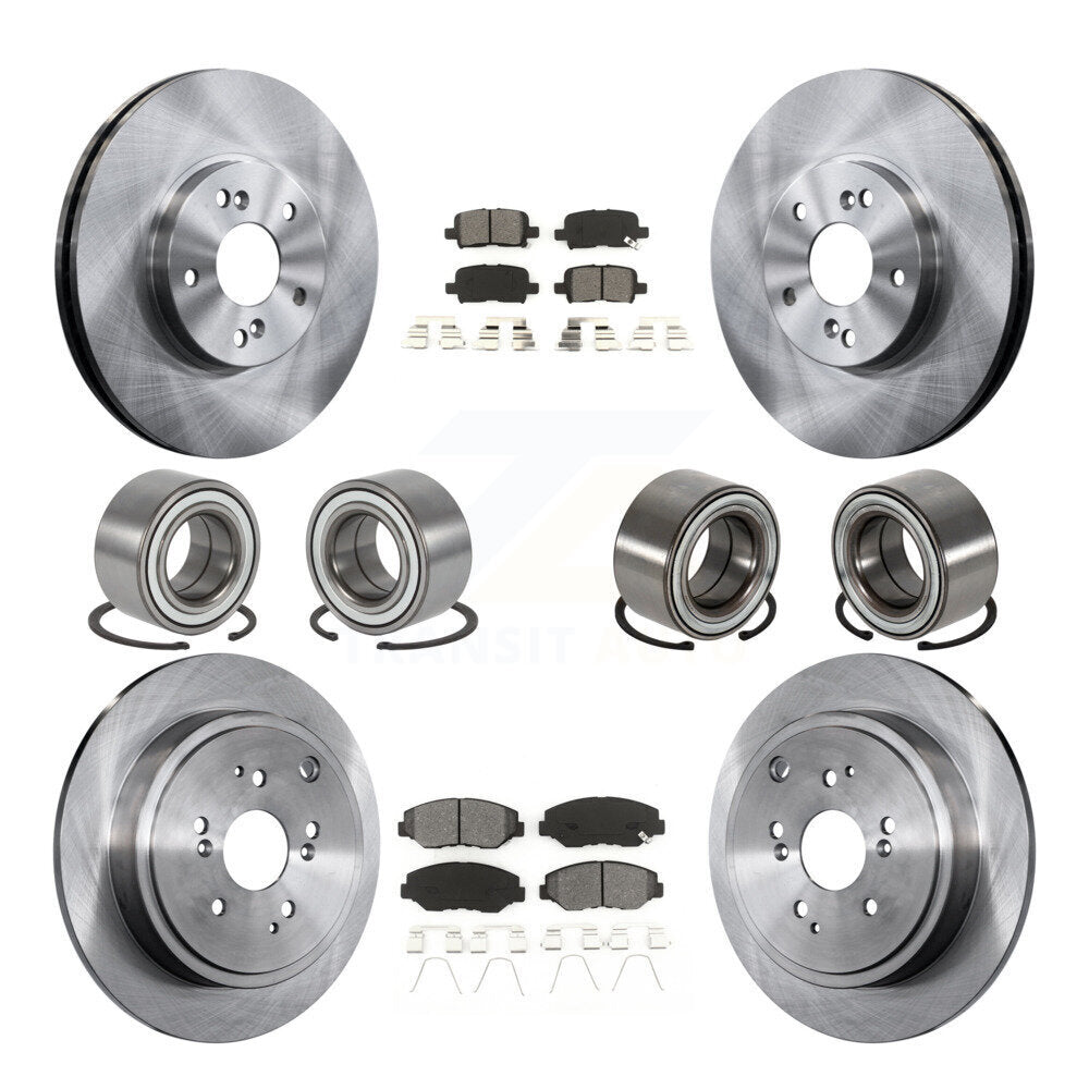 Kit de rotor et plaquettes de frein à disque, roulement avant et arrière (10 pièces) pour Honda Pilo 2005 – 2008