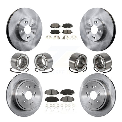 Kit de rotor et plaquettes de frein à disque, roulement avant et arrière (10 pièces) pour Honda Pilo 2005 – 2008