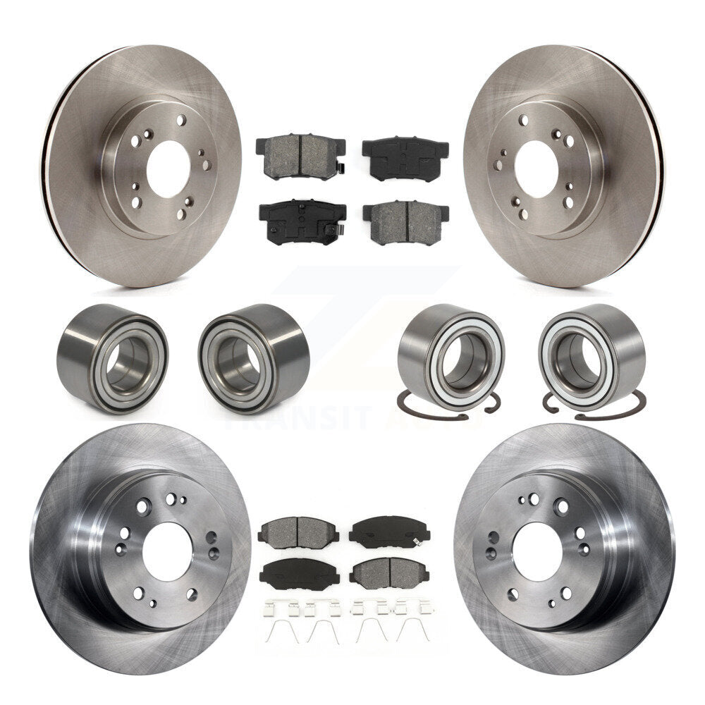 Kit de rotors et plaquettes de frein à disque, roulements de roue avant et arrière (10 pièces) pour Honda CR-V