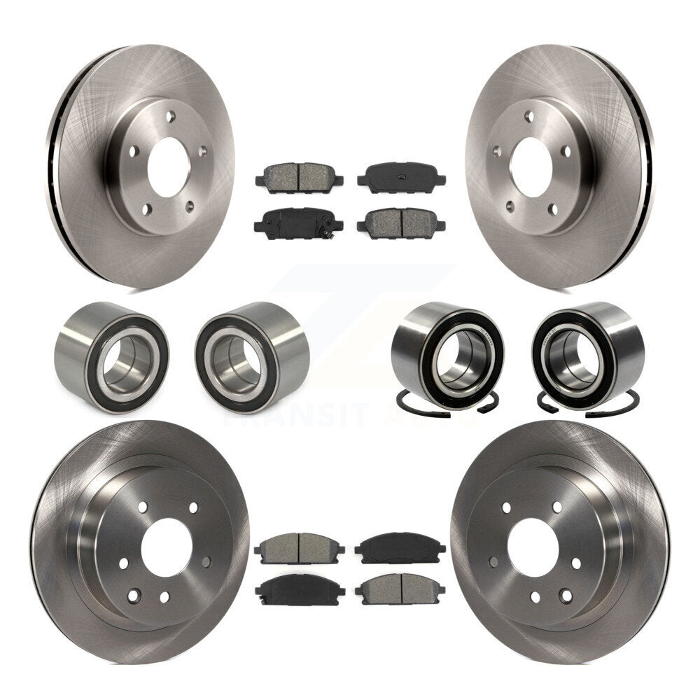 Kit de rotors et plaquettes de frein à disque, roulement de roue avant et arrière (10 pièces) pour Nissan x-trai