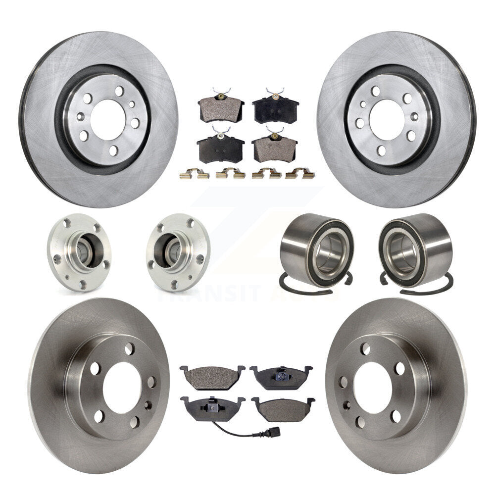 Kit de plaquettes de Rotor de frein, roulement de moyeu avant et arrière (10 pièces) pour Volkswagen Golf City Jett