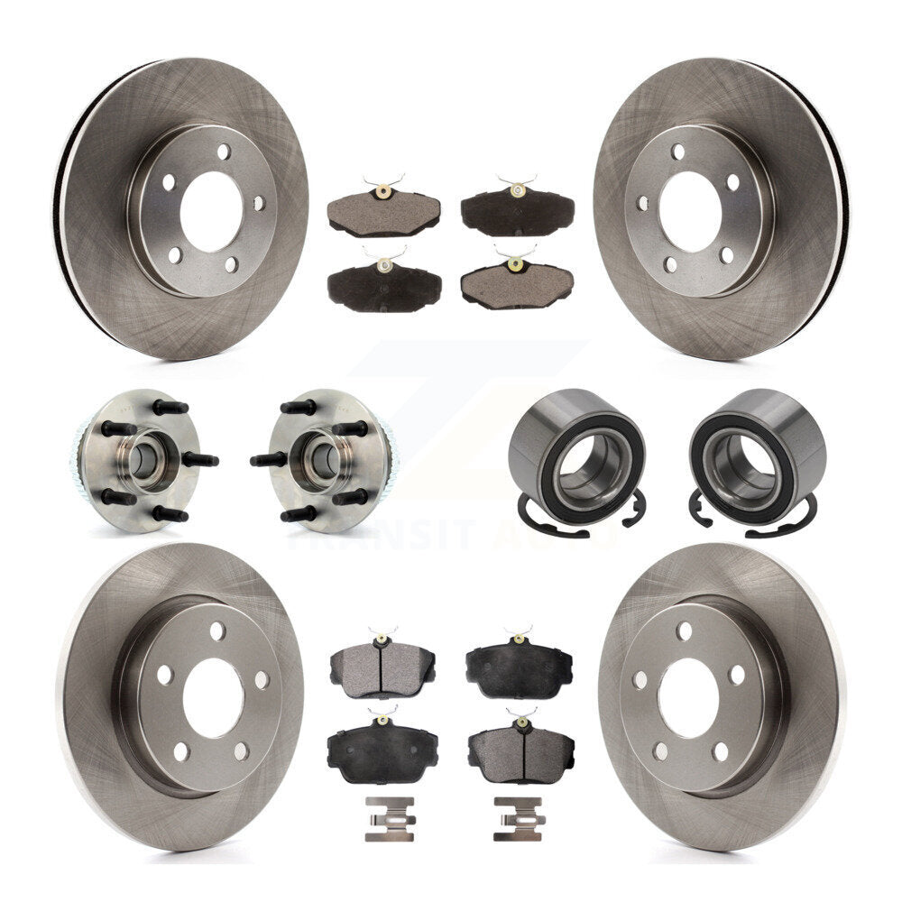 Kit de rotor et de plaquettes de frein à disque, roulement de moyeu de roue avant et arrière (10 pièces) pour Ford Tauru