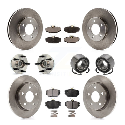 Kit de rotor et de plaquettes de frein à disque, roulement de moyeu de roue avant et arrière (10 pièces) pour Ford Tauru