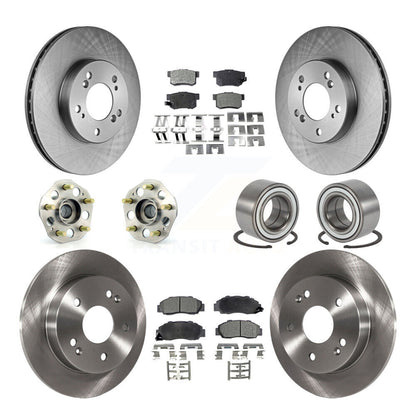 Kit de rotors et plaquettes de frein avec roulement de moyeu avant et arrière (10 pièces) pour Honda Prelud 1997-2001