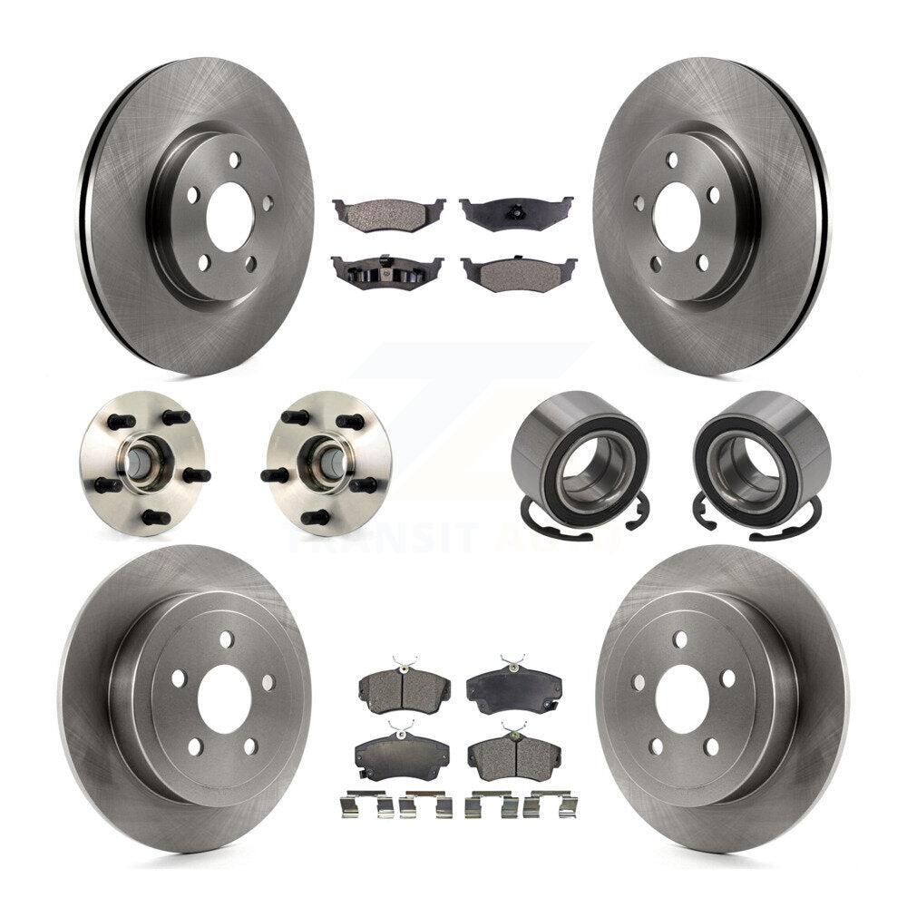 Kit de rotor et de plaquettes de frein à disque, roulement de moyeu avant et arrière (10 pièces) pour Chrysler PT Cruise