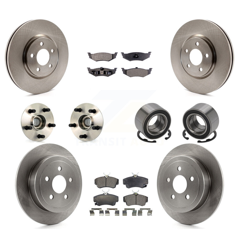Kit de rotor et de plaquettes de frein à disque, roulement de moyeu avant et arrière (10 pièces) pour Chrysler PT Cruise