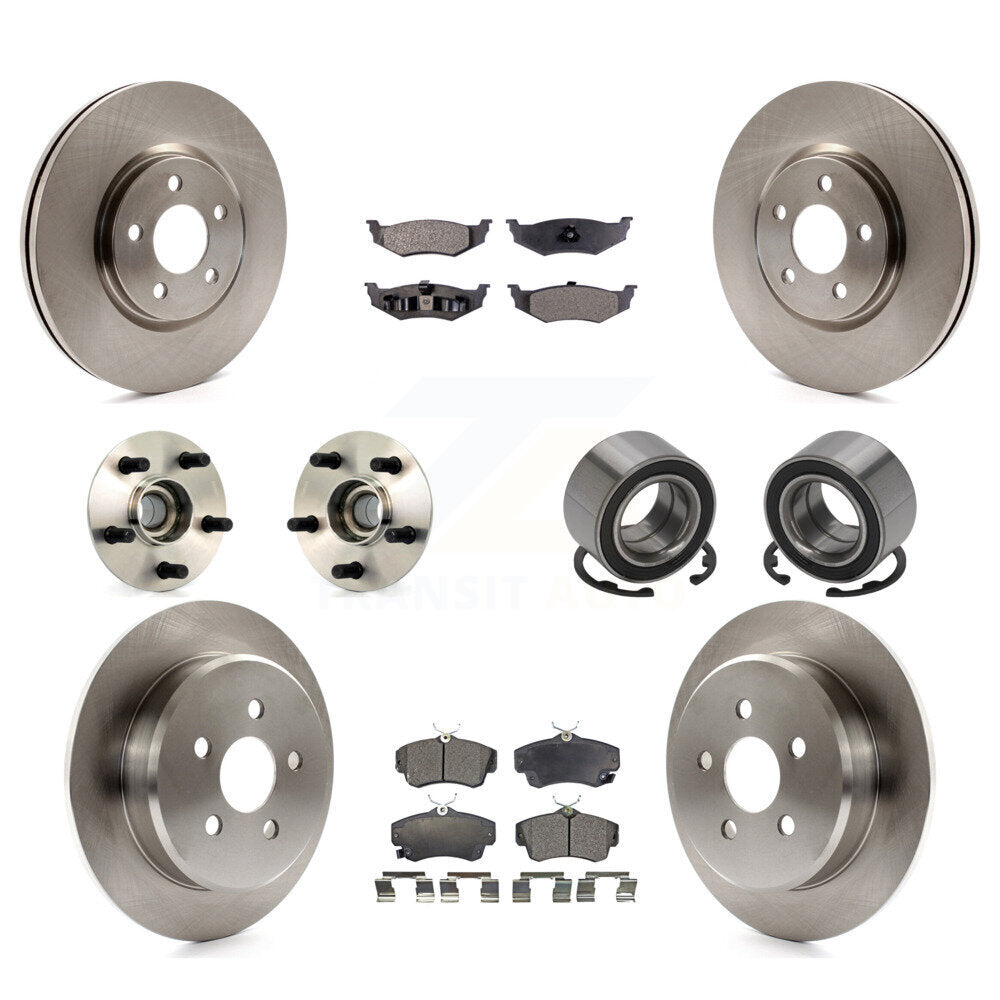 Kit de rotor et de plaquettes de frein à disque, roulement de moyeu avant et arrière (10 pièces) pour Chrysler PT Cruise