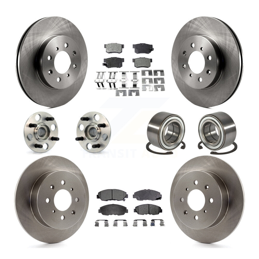 Kit de rotors et plaquettes de frein à disque, roulement de moyeu avant et arrière (10 pièces) pour Acura E 2001 – 2005